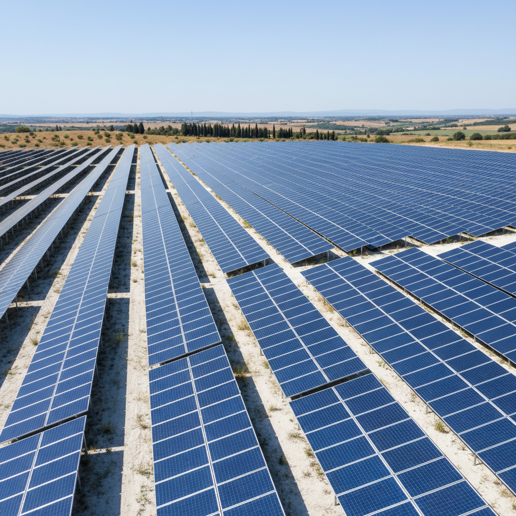 Centrale solaire photovoltaïque en France, exemple d'énergie renouvelable