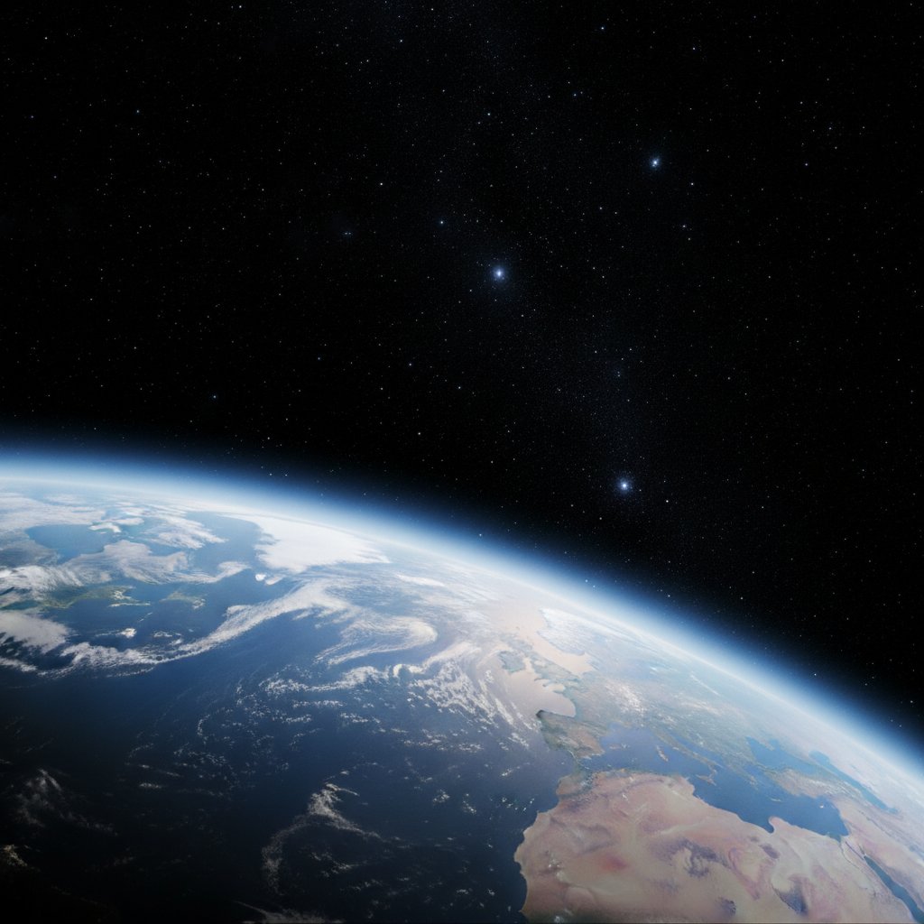 atmosphère terrestre vue de l'espace et couche d'ozone