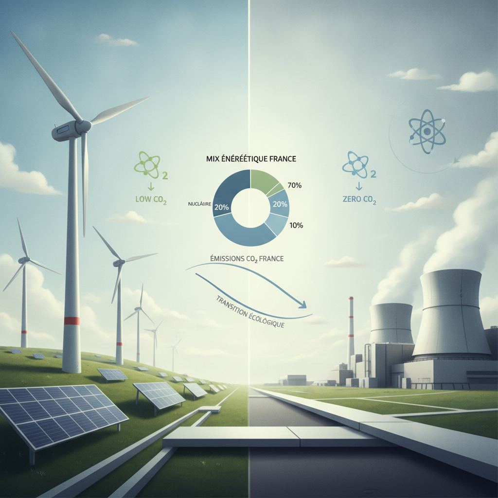 Energie renouvelable et nucleaire : difference, CO2 et mix FR