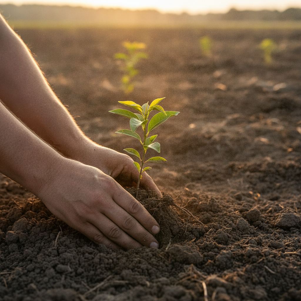 plantation d'un arbre, reforestation et stockage du carbone
