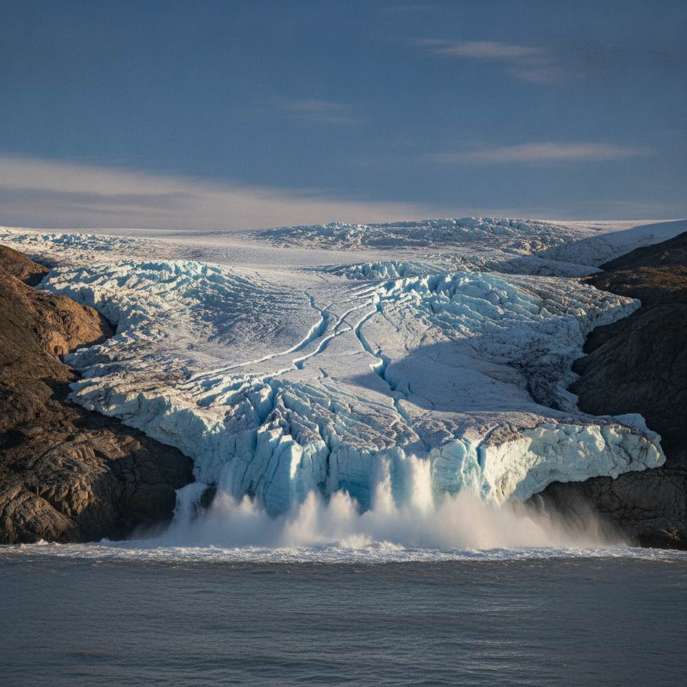 Fonte des glaciers illustrant le rechauffement climatique du rapport GIEC