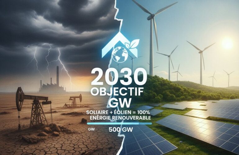 Total energie renouvelable : solaire, eolien et objectifs GW
